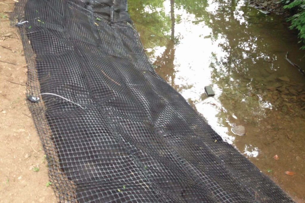 GreenLoxx geogrid and anchors close up