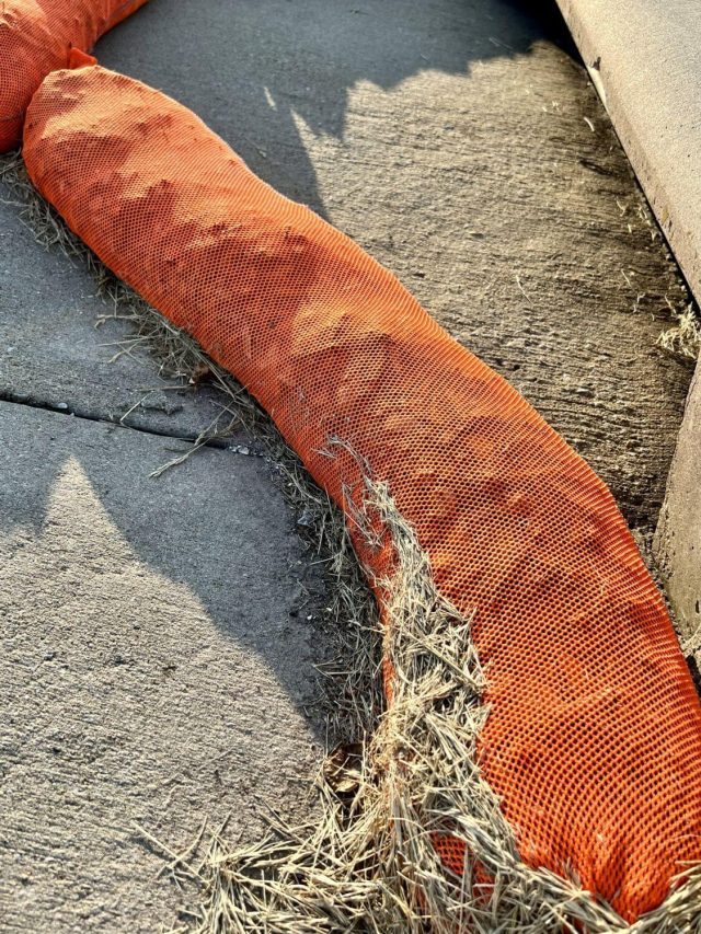 Ditch check installed in a construction channel