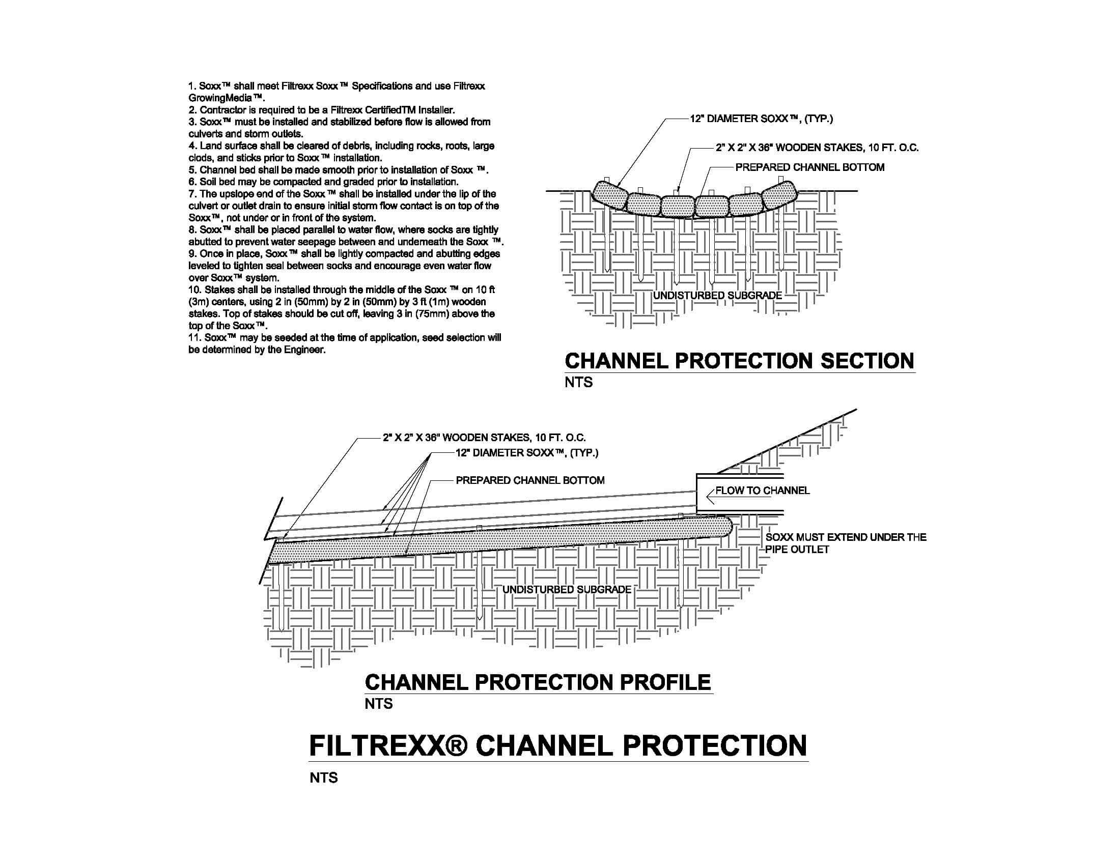 Engineered channel protection installation