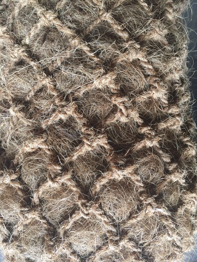 Coir log installed for erosion control