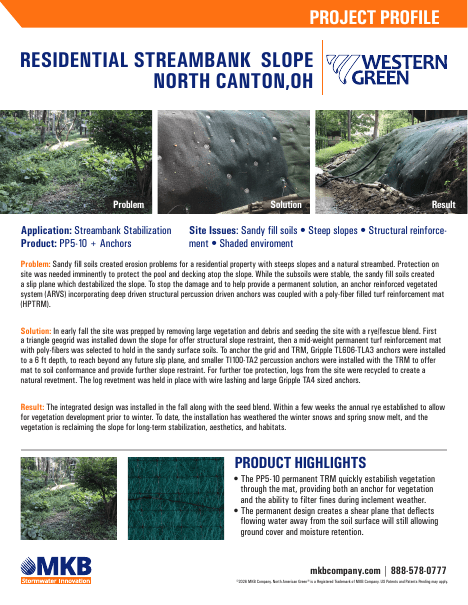 Residential Streambank Slope project profile