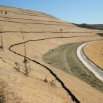 Coconut erosion control blanket C125 on a slope