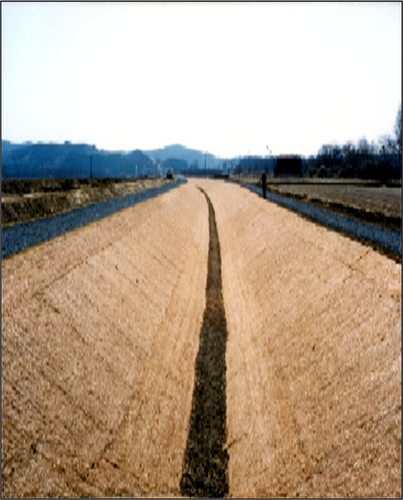 Coconut erosion control blanket Sc150 in a channel