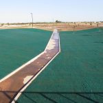 Turf reinforcement mat Pp5 in a channel